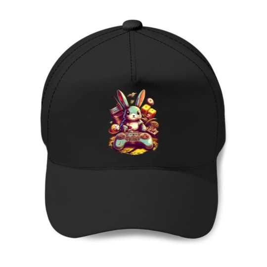 Discover Cute Gamer Easter Bunny Baseball Caps