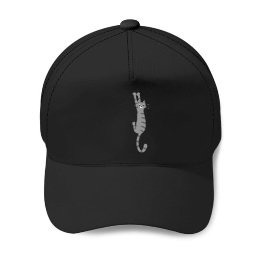 Discover Grey Striped Tabby Cat Hang In There Funny Cat Hanging On T-Shirt Baseball Caps