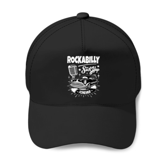 Discover 50S-Sock-Hop-Dance-Rockabilly-Vintage-Classic-Rock-And-Roll-Doo-Wop T-Shirt Baseball Caps
