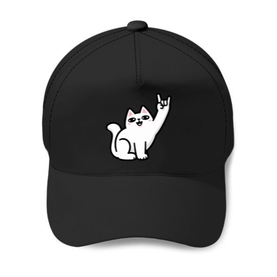 Discover Rock-On-Cat T-Shirt Baseball Caps