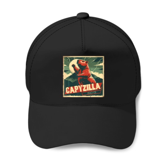 Discover Capybara Funny Capybara Rodent Capyzilla Funny Baseball Caps