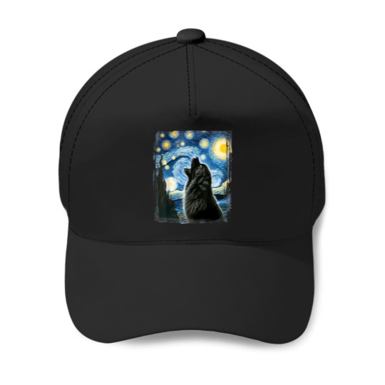 Discover Newfoundland-Dog-Artistic-Van-Gogh-Starry-Night-Newfoundland-T-Shirt Baseball Caps