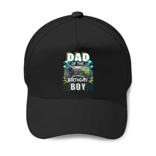 Discover Dad Of The Birthday Boy Matching Video Gamer Birthday Party Baseball Caps