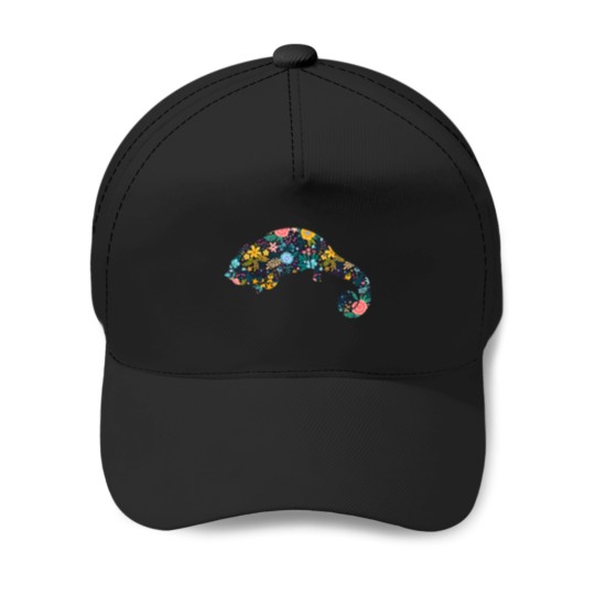 Discover Floral Chameleons Silhouette Girls Chameleons Lizard Baseball Caps