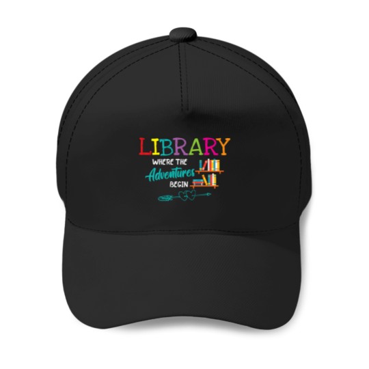 Discover Librarian Library Books Where Adventures Begin Reading Book Baseball Caps