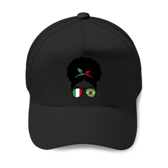Discover Italy And Brazil Mix Afro Hair Half Italian Half Brazilian Baseball Caps