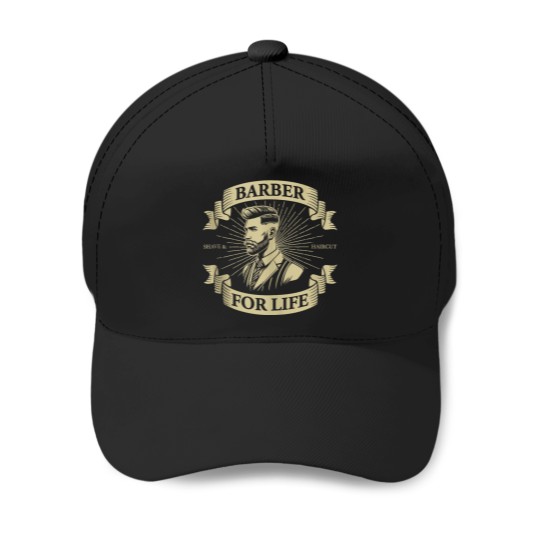 Discover Classic Barber For Life Grooming Enthusiasts Mens Baseball Caps