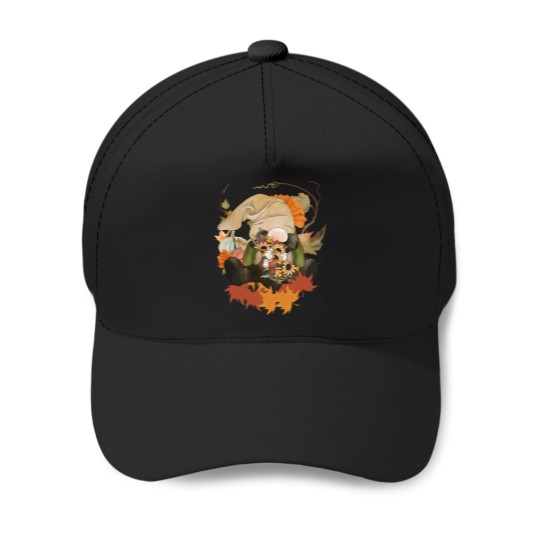 Discover Watercolor Woodland Fall Gnome T-Shirt Baseball Caps