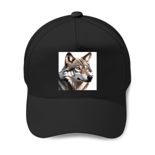 Discover Wolf Portrait Baseball Caps