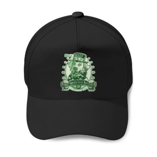Discover 47 Green Irish Ale Label Baseball Caps