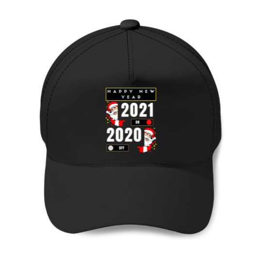 Discover Happy-New-Year-2020-Off-2021-On-Classic-T-Shirt Baseball Caps