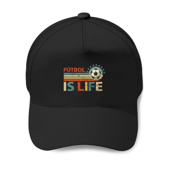 Discover Retro-Futbol-Is-Life T-Shirt Baseball Caps