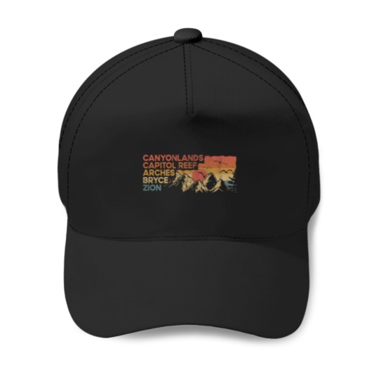 Discover Vintage utah national parks Moab utah mighty five souvenir Baseball Caps