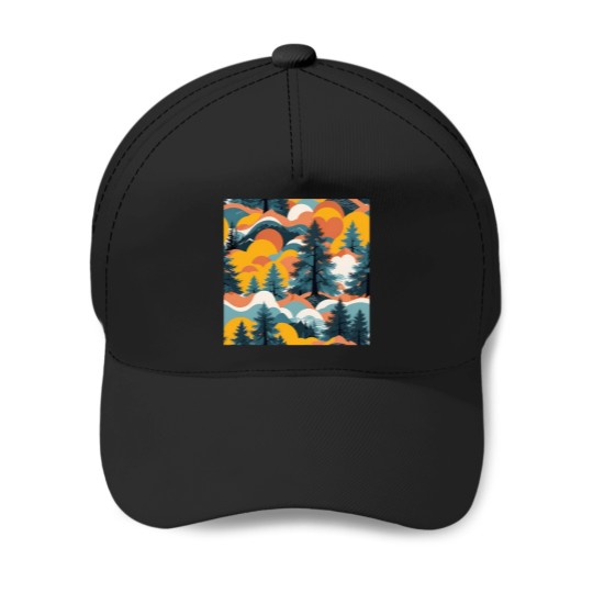 Discover Cedar Hills Seamless Pattern Baseball Caps