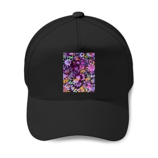 Discover Abstract Purple Flowers Baseball Caps