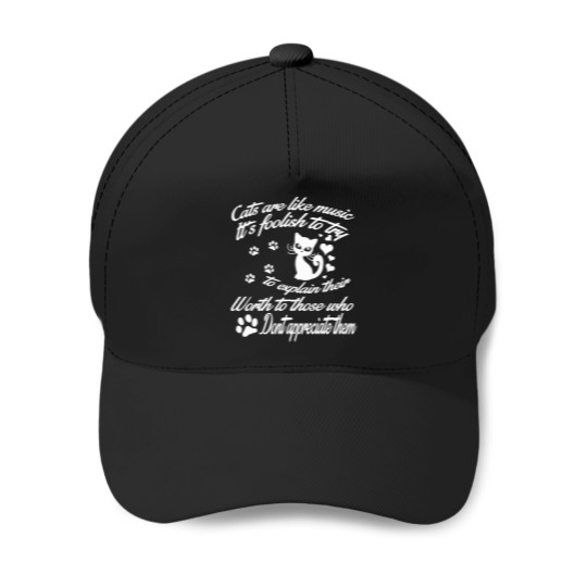 Discover Cats-Are-Like-Music-Tee T-Shirt Baseball Caps