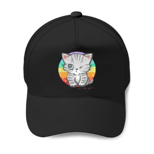 Discover Winking cat Baseball Caps