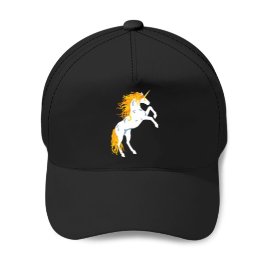 Discover Golden Maned White Unicorn Baseball Caps