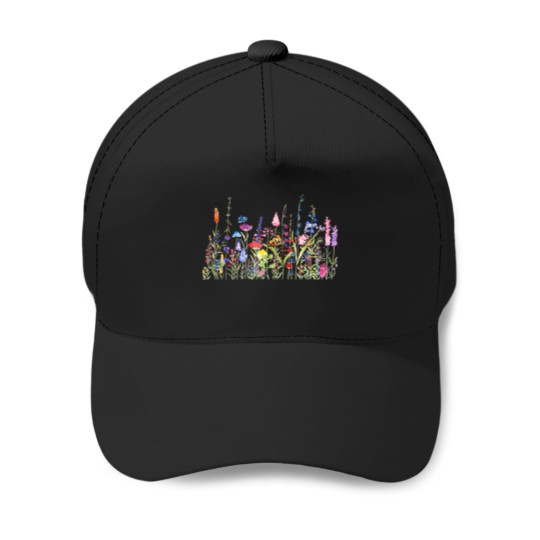 Discover colorful wild flower field Baseball Caps