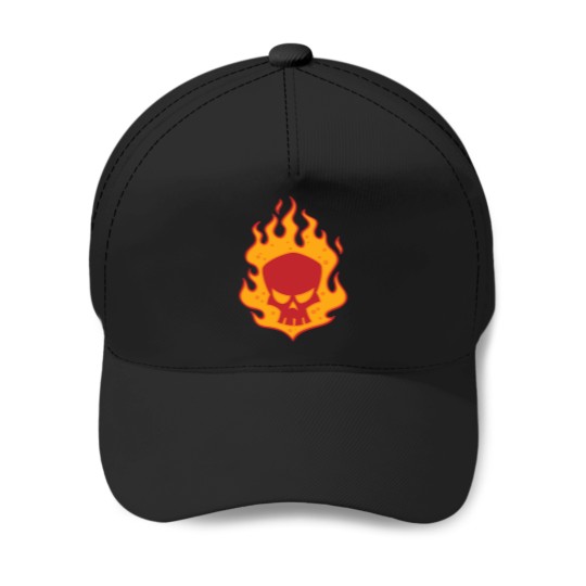 Discover Flaming Skull Baseball Caps
