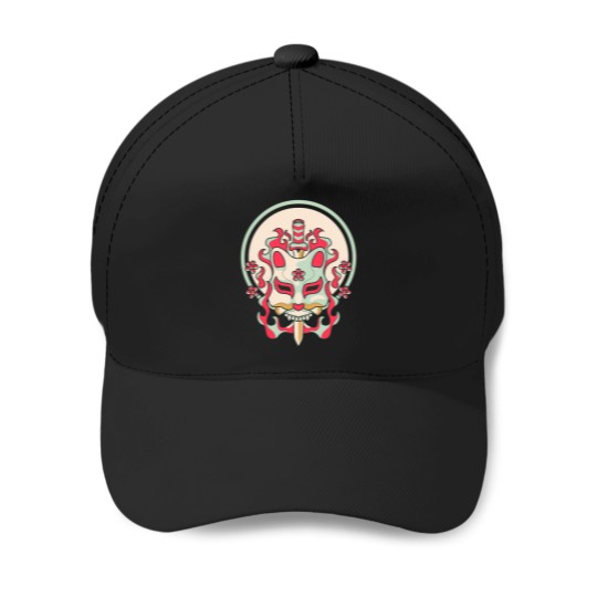 Discover Kitsune-Mask-Japanese-Style-T-Shirt-T-Shirt Baseball Caps