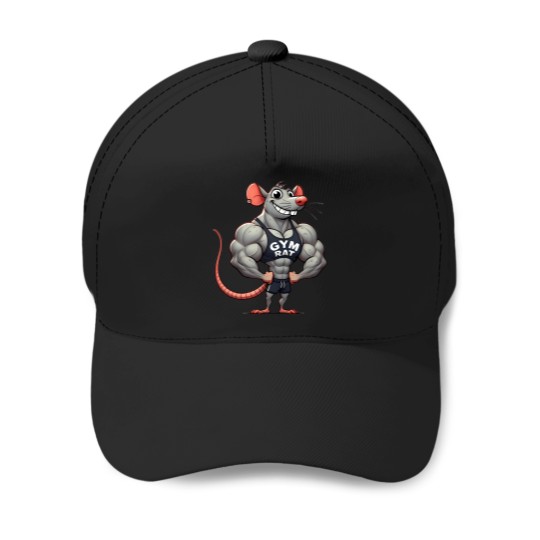 Discover Funny-Muscular-Gym-Rat T-Shirt Baseball Caps