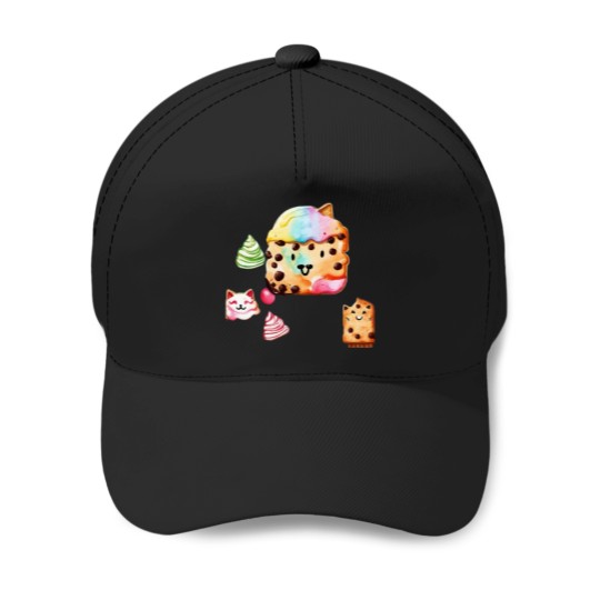 Discover CatCookie Chocolate Cookie Face Baseball Caps
