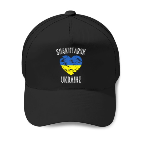 Discover Ukraine Flag Heart Shakhtarsk City Baseball Caps