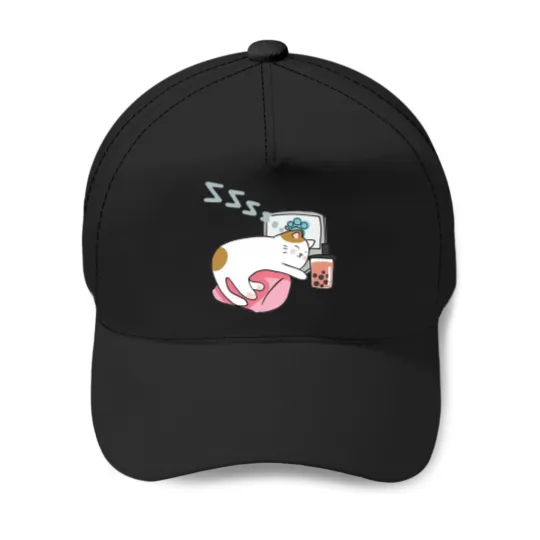 Discover Cat Boba Tea 3 Baseball Caps