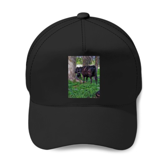 Discover Cow and Calf Unders Cottonwoods Baseball Caps