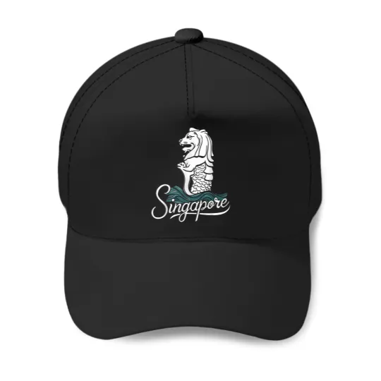 Discover Singapore-Iconic-Merlion-Lion-Asia-Travel-Souvenir-T-Shirt Baseball Caps