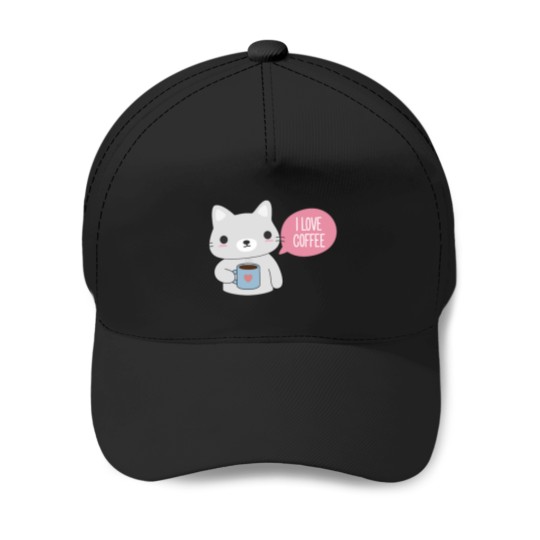 Discover Cute Coffee Cat Baseball Caps