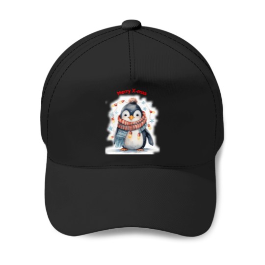 Discover Xmas Penguin In Christmas Lights Funny Penguin Cute Penguin Xmas Wish Active T Tee Baseball Caps