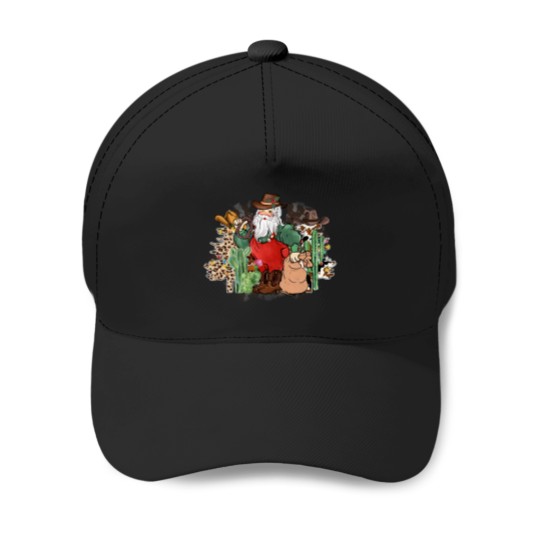 Discover Santa Claus Cowboys Retro Colors Baseball Caps