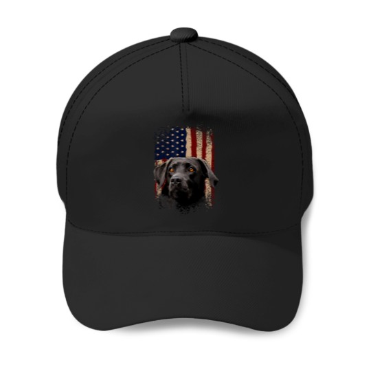 Discover American-Black-Labrador-Usa-Flag-Lab-Owner-T-Shirt Baseball Caps