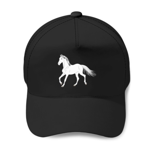 Discover Baluchi horse - white horse - curled eared horse - horse breeds of Pakistan Baseball Caps