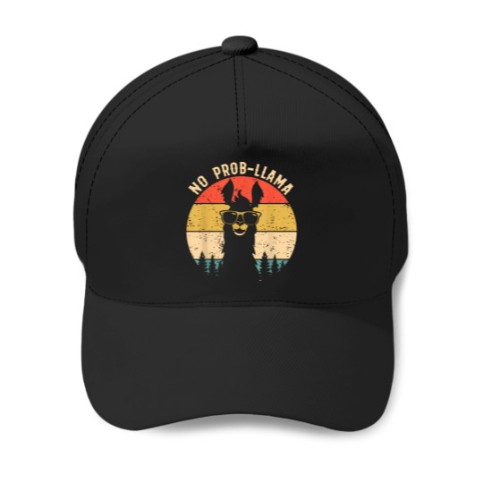 Discover No-Prob-Llama---Vintage-Llama-Alpaca---T-Shirt Baseball Caps