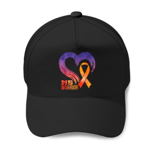 Discover Ms-Warrior-Heart-Multiple-Sclerosis-Awareness-Month-T-Shirt Baseball Caps