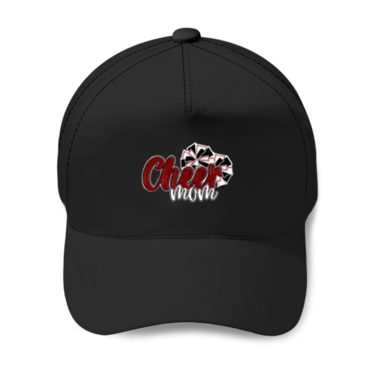 Discover Womens Cheer Mom Top Pom Poms Maroon Mascot Colors School Baseball Caps