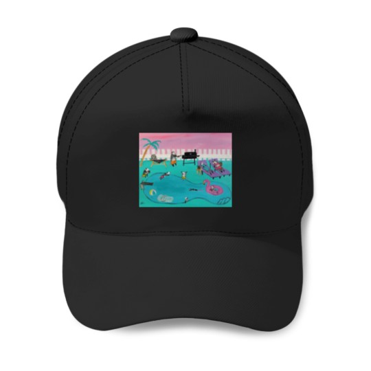 Discover Opossum Pool Party Possum Painting Active T-Shirt Casey Bones and the Heroes in a Brass Shell Band Baseball Caps