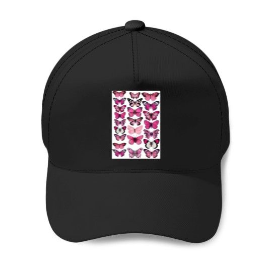 Discover Pink Butterfly Baseball Caps