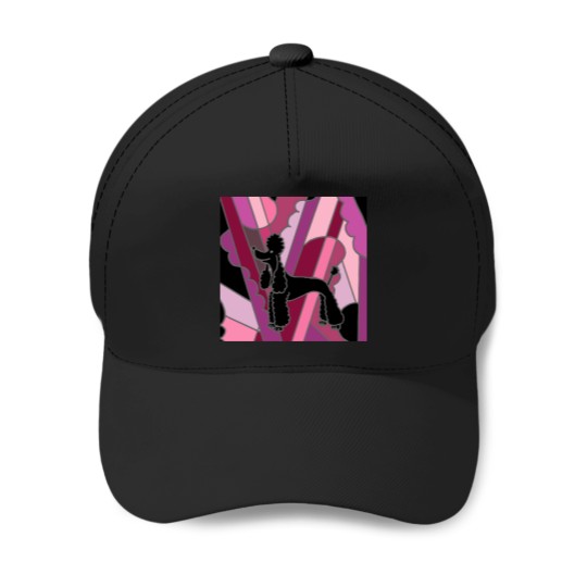 Discover Cool-Funky-Black-Poodle-Abstract-Art T-Shirt Baseball Caps