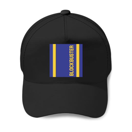 Discover Blockbuster-Video-90S-Vhs-Rental-Store-Merchandise-Blue-Yellow T-Shirt Baseball Caps