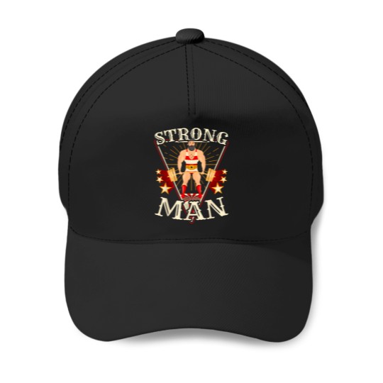Discover Deadlift-Shirt---Vintage-Circus-Strongman-Costume-T-Shirt Baseball Caps