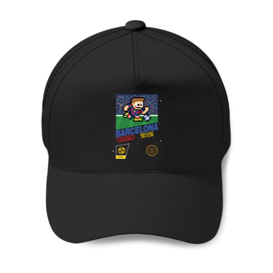 Discover Fc-Barcelona-V2--(8-Bit-Football--Soccer-Videogame-Cart) T-Shirt Baseball Caps