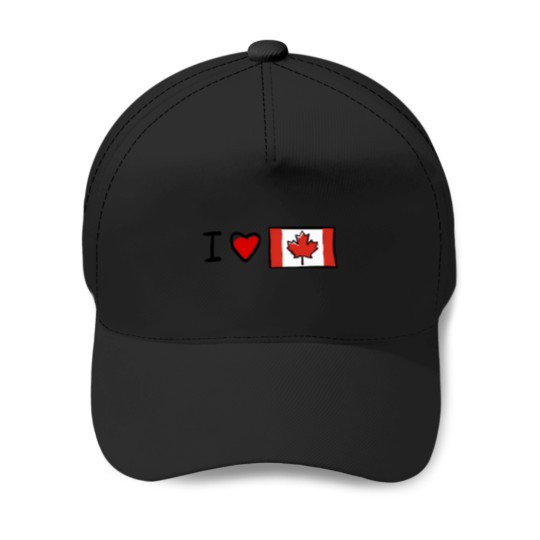 Discover I-Love-Canada-Love-Art T-Shirt Baseball Caps