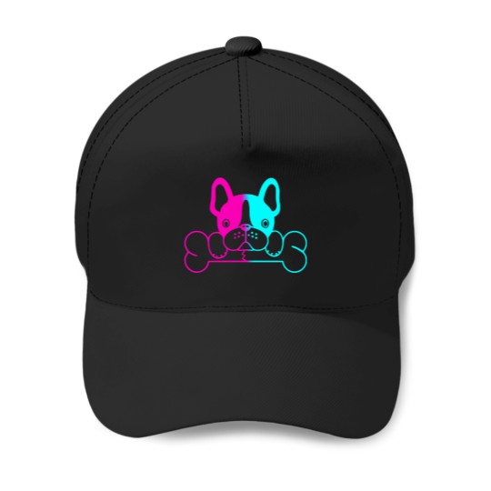 Discover Cute-French-Bulldog-Puppy-With-Bones-(1) T-Shirt Baseball Caps