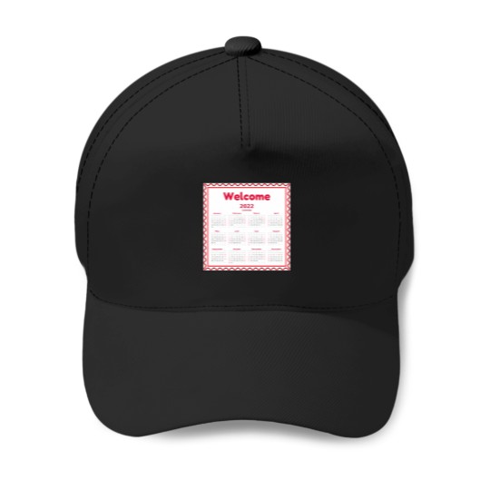 Discover WELCOME 2022 Calendar, Happy New Year, Bye 2021 Oversized Baseball Caps