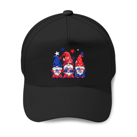 Discover Happy 4th of July Gnome Baseball Caps