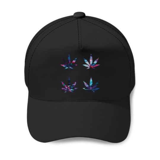 Discover Psychedelic Colors Marijuana Leaf Pattern 4Multipack Version 11 Active Baseball Caps